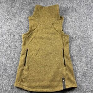Indyeva Polartec Fleece Vest Womens Medium Olive Green Funnel Neck Hiking Layer